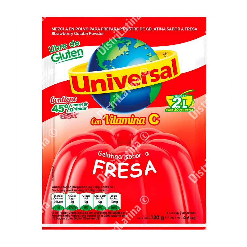 Gelatina Fresa 150gr Universal Gelatina Fresa 150gr Universal