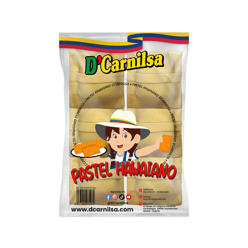 Pastel Hawaiano D’Carnilsa - 6 Unidades, 600g