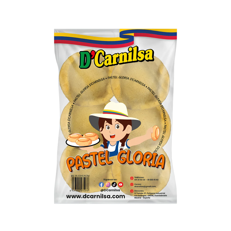 Pastel Gloria D’Carnilsa - 6 Unidades, Sabor Colombiano